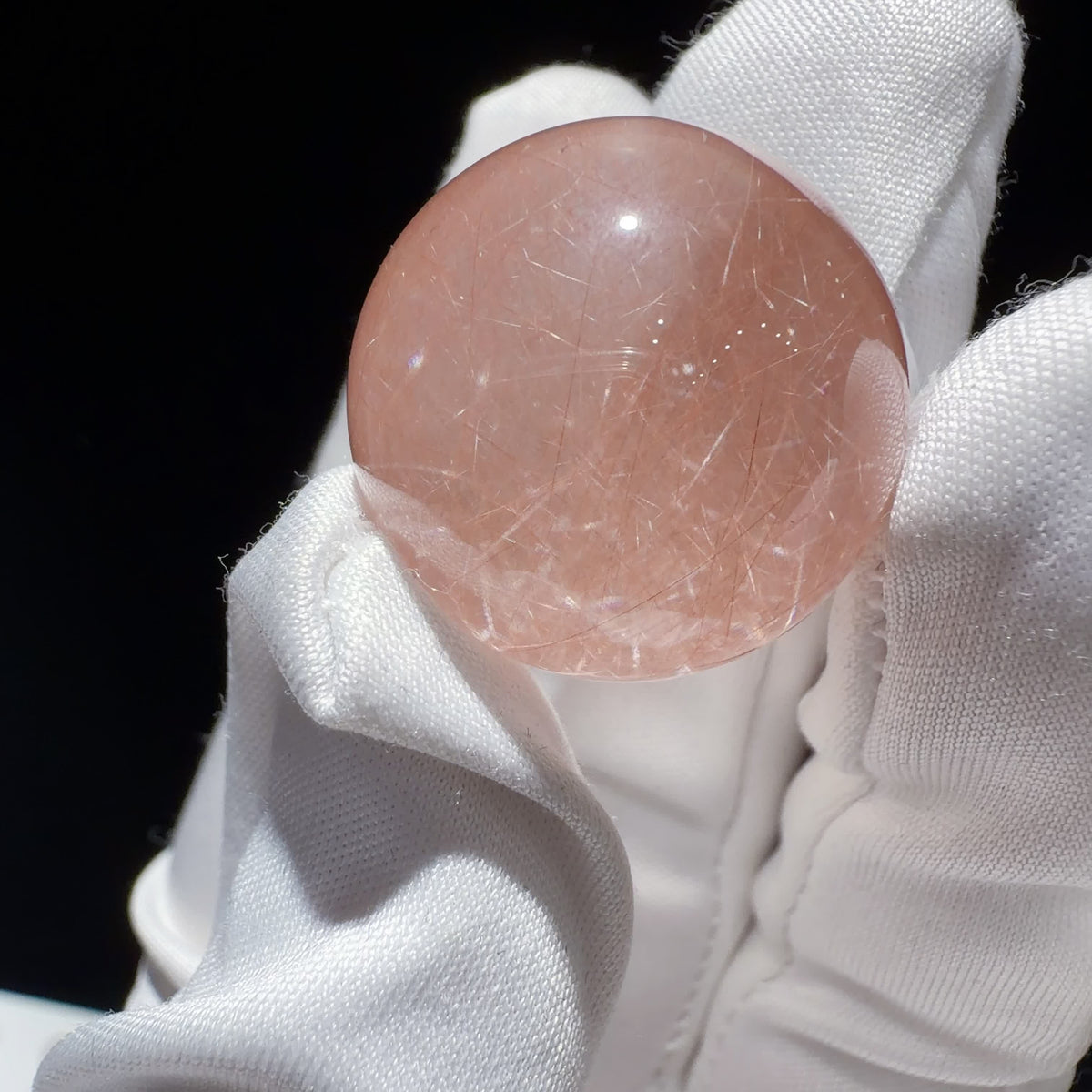 Quartz Bead with Fibrous Inclusions 23.1 mm