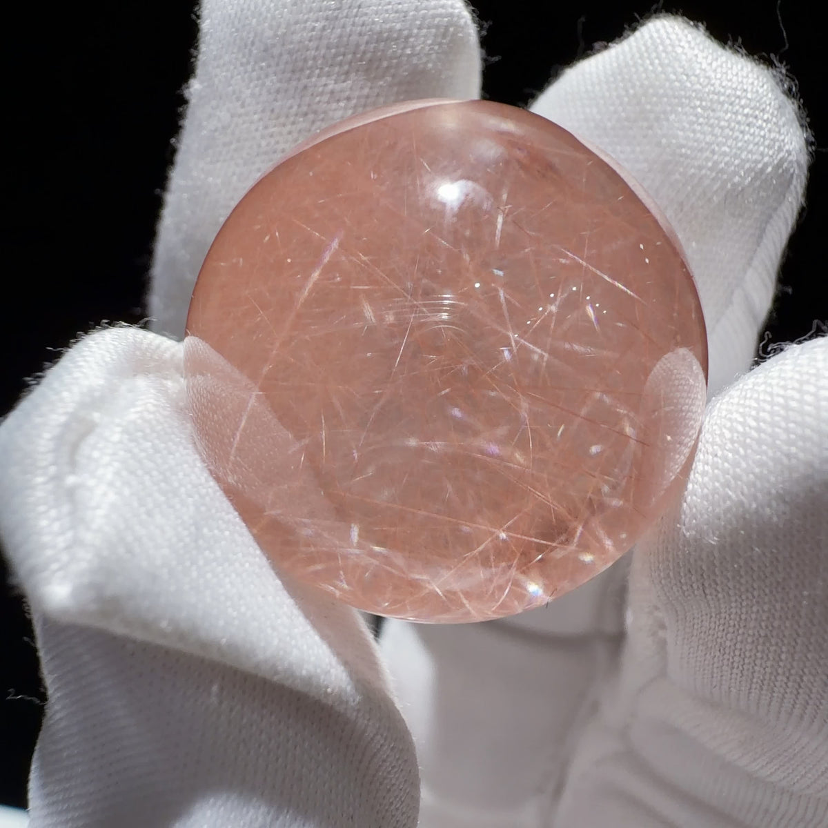 Quartz Bead with Fibrous Inclusions 23.1 mm