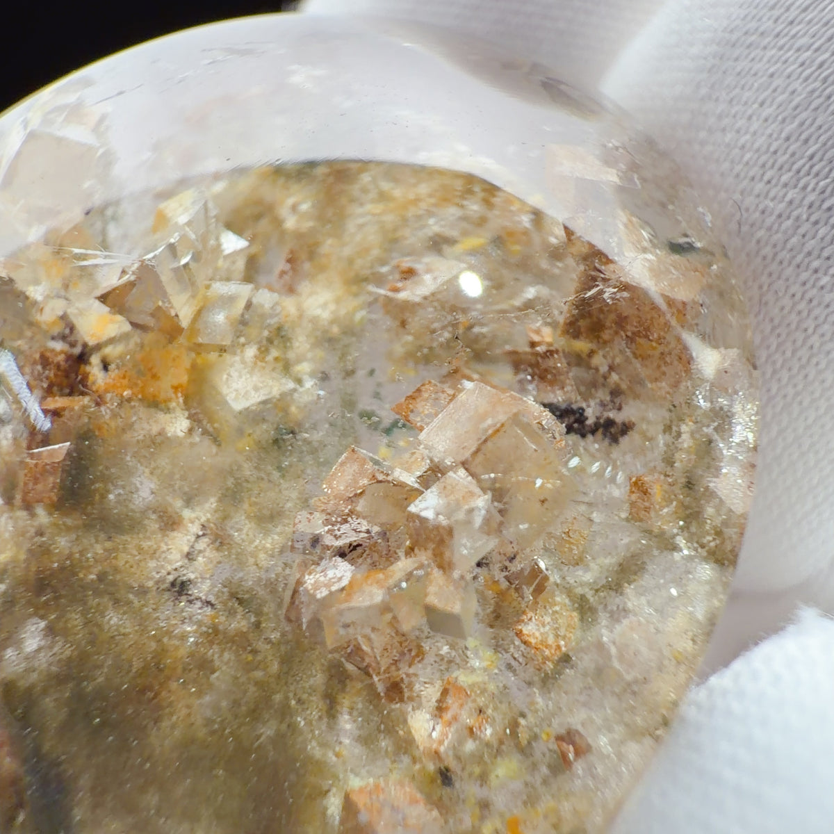Quartz Pendant with Multicolour Phantom and Calcite Inclusions 31.5 × 13.5 mm