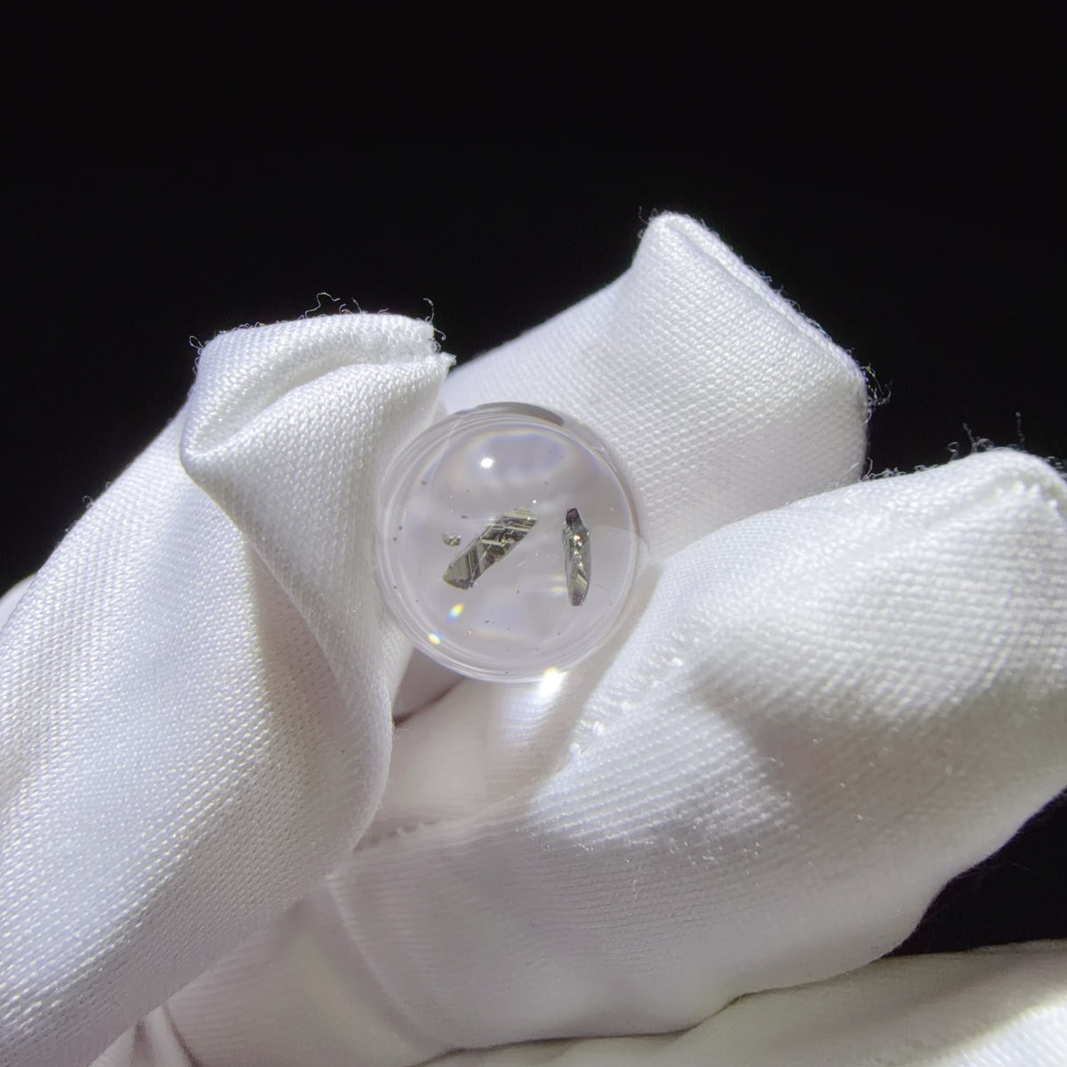 Quartz Bead with Pyrite Inclusions 12.7 mm