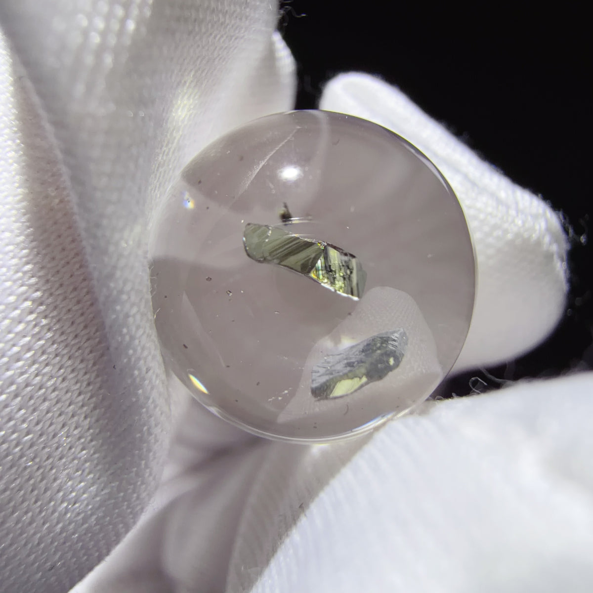 Quartz Bead with Pyrite Inclusions 12.7 mm