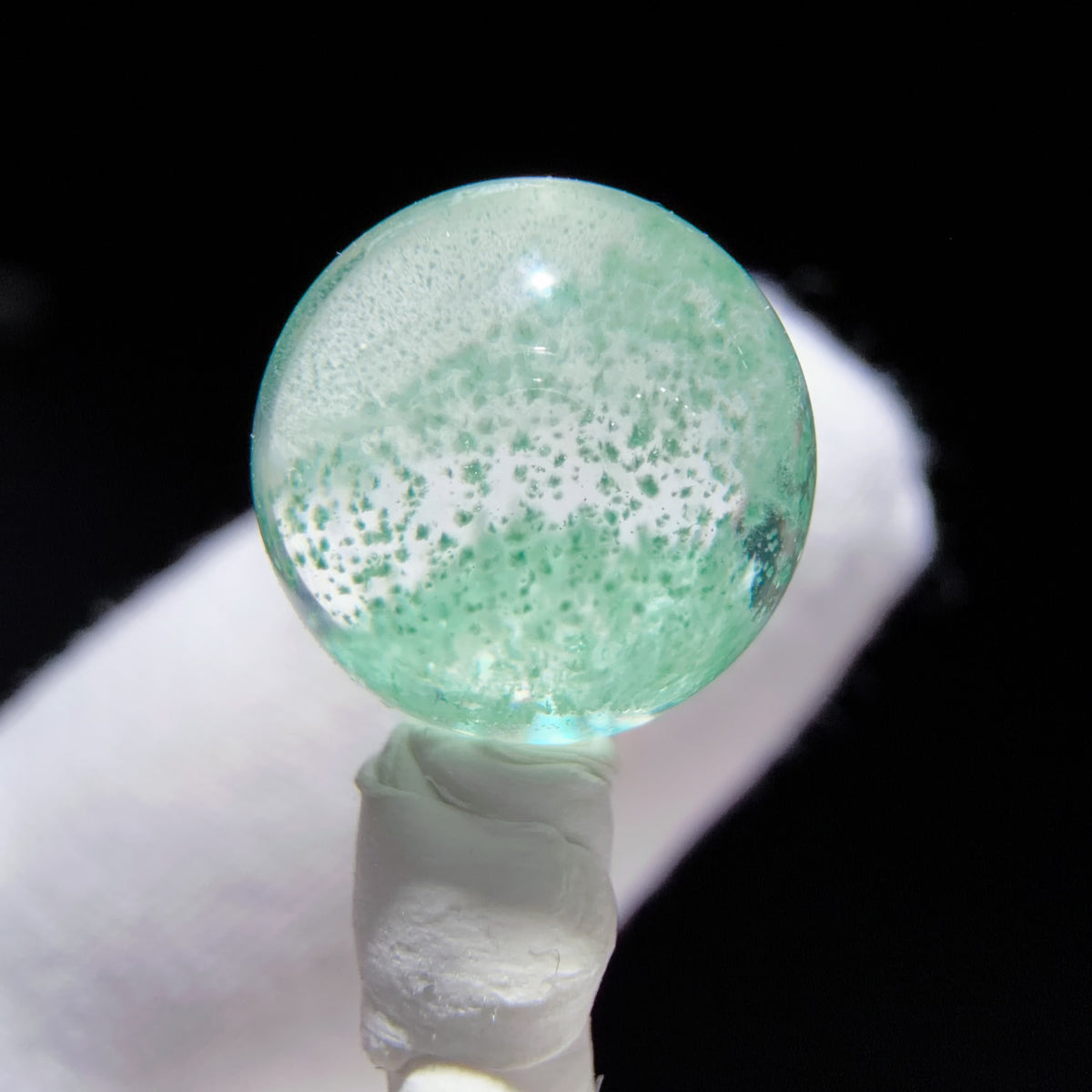 Quartz Bead with Mica Inclusions and Phantom Growth 9.5 mm