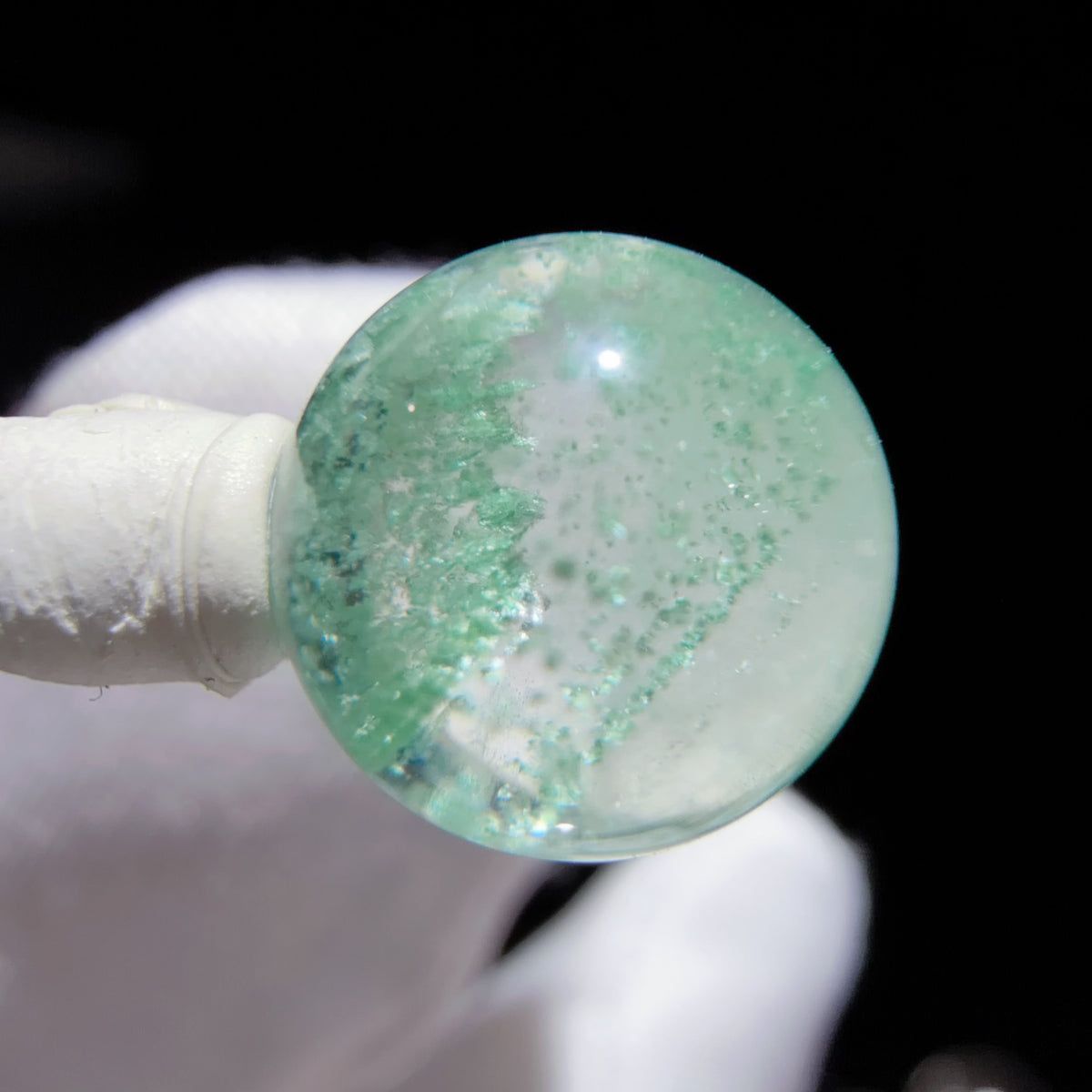 Quartz Bead with Mica Inclusions and Phantom Growth 9.5 mm